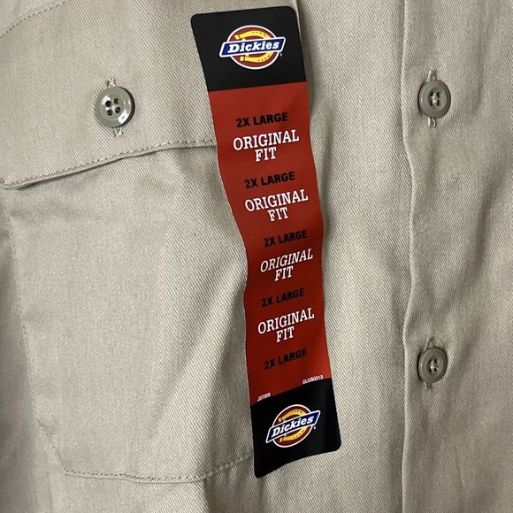 Dickies 2XL Original Khaki Men's Work Shirt Button-Down NEW - Picture 4 of 15